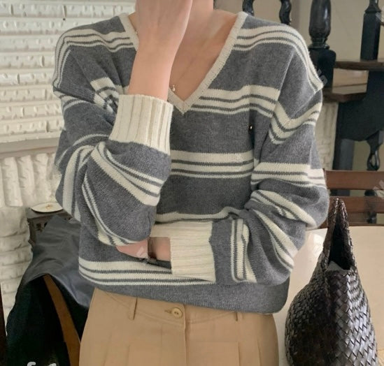 Stripe pattern knit