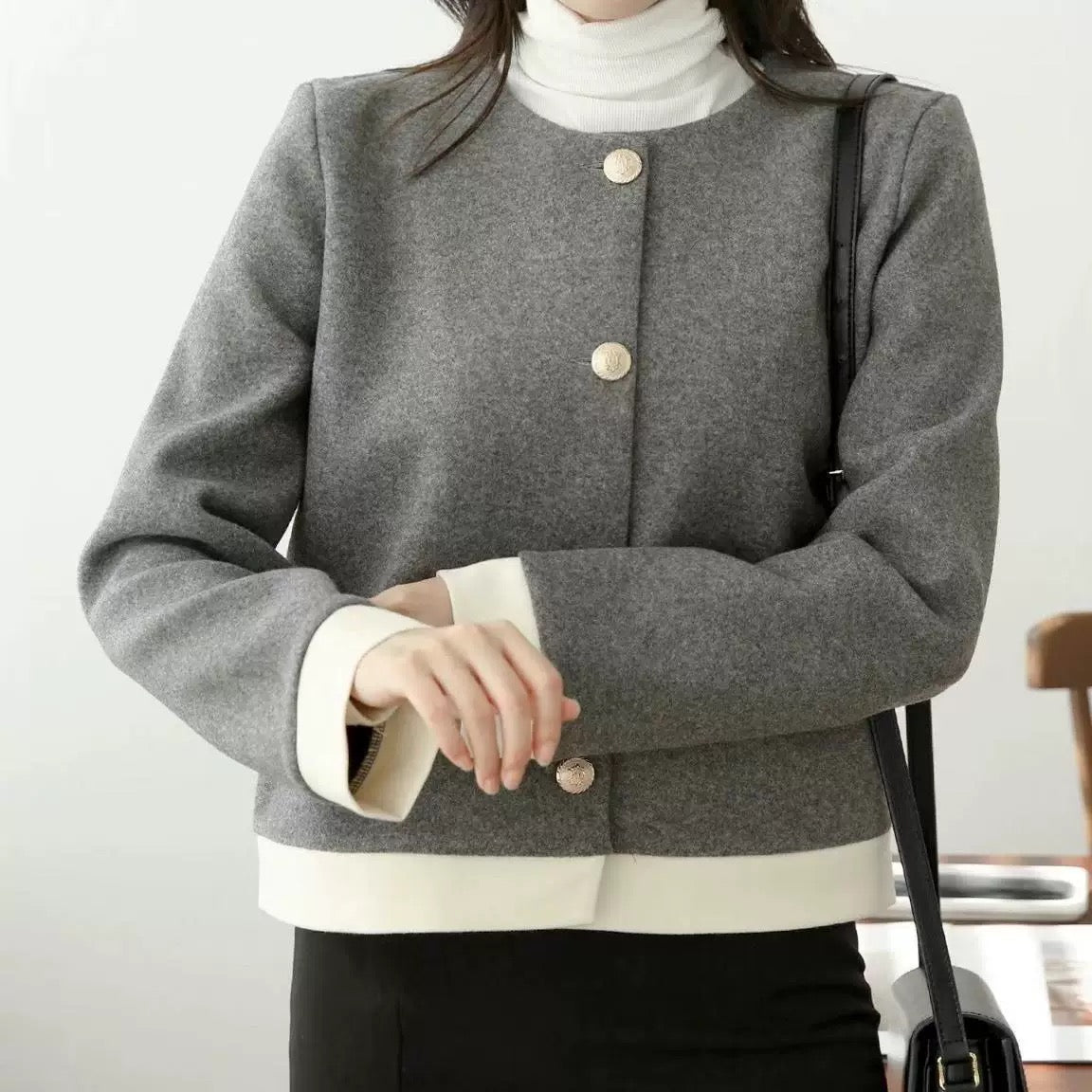 2-colour wool jacket