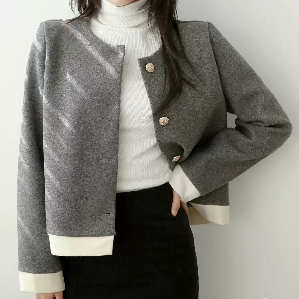 2-colour wool jacket